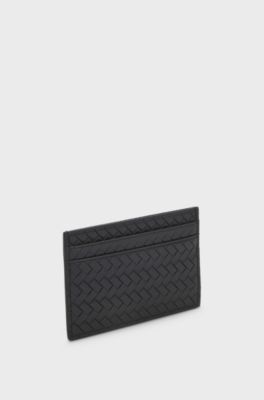 BOSS ONE leather card holder, Black