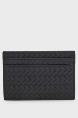 BOSS ONE leather card holder, Black