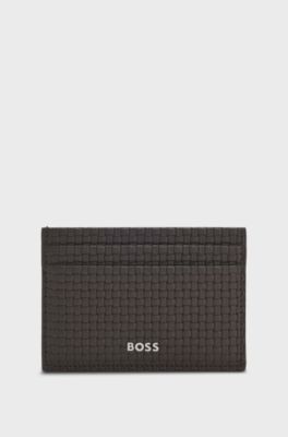 Woven-pattern wallet, Dark Brown
