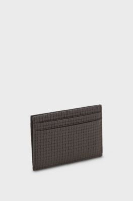 Woven-pattern wallet, Dark Brown