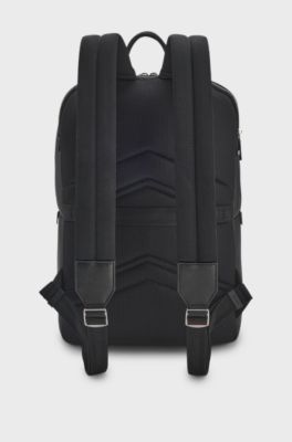 Recycled-leather backpack, Black