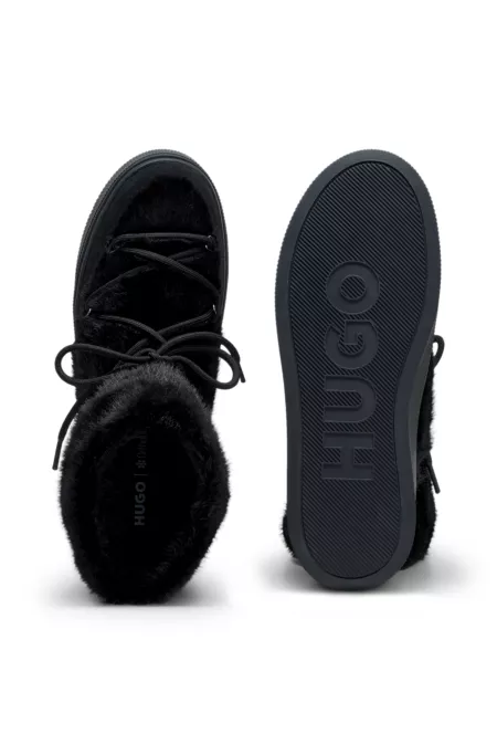 Bottines à plateforme avec tige en fourrure synthétique