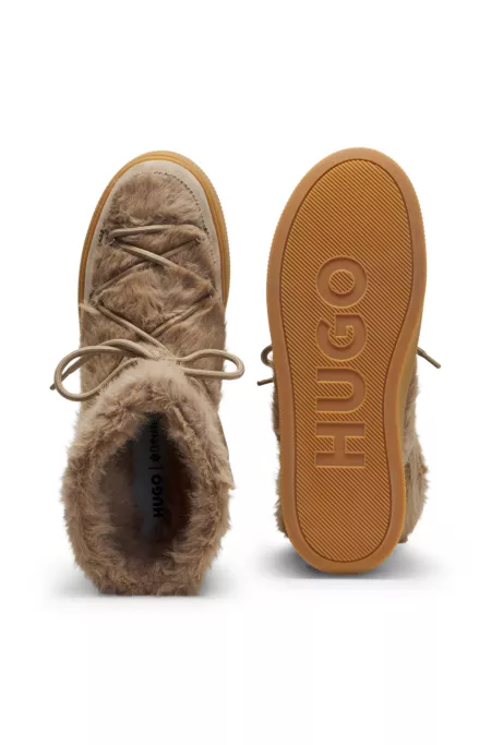 Bottines à plateforme avec tige en fourrure synthétique