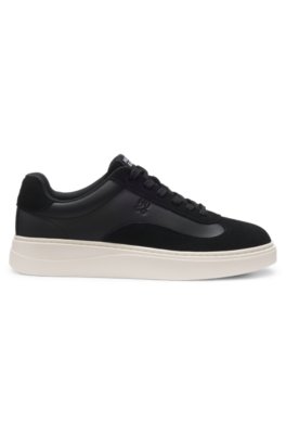 Mixed-material cupsole trainers with debossed logo 3