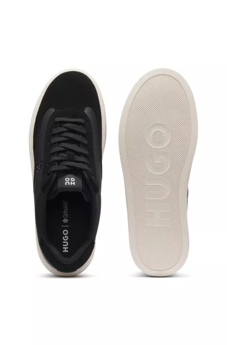 Baskets à semelle cupsole en matières mélangées avec logo en creux