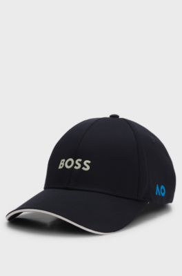 BOSS x AO logo-print cap, Dark Blue