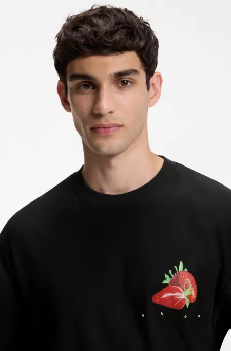 Cotton-jersey T-shirt with graphic print