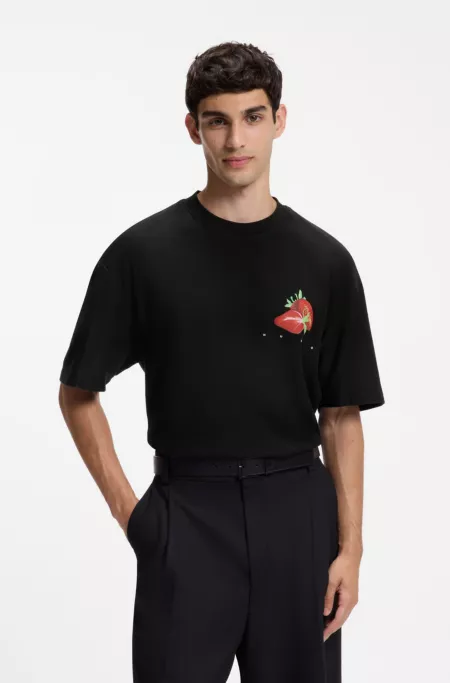 Cotton-jersey T-shirt with graphic print
