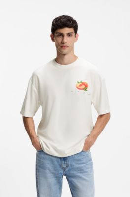 T-shirt in jersey di cotone con stampa grafica, Colore neutro