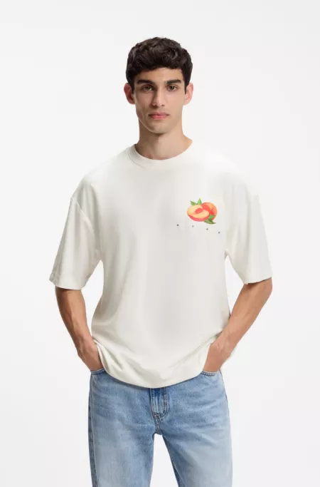 Cotton-jersey T-shirt with graphic print