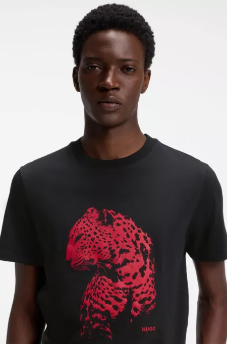 Graphic-print T-shirt in cotton jersey
