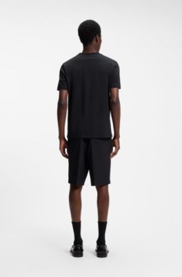 T-shirt en jersey de coton &agrave; imprim&eacute; graphique, Noir