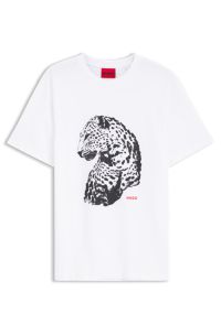 Graphic-print T-shirt in cotton jersey, White