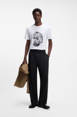 Graphic-print T-shirt in cotton jersey, White