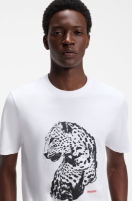 Graphic-print T-shirt in cotton jersey, White