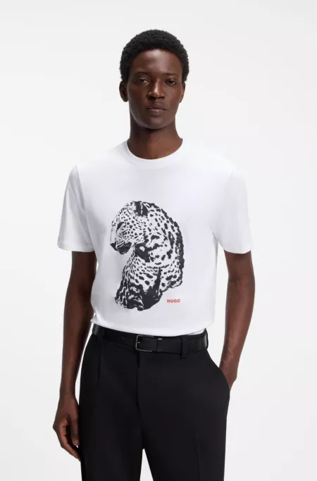 Graphic-print T-shirt in cotton jersey