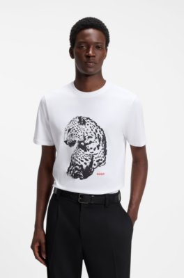 Graphic-print T-shirt in cotton jersey