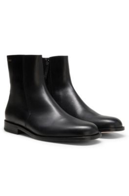 Leather boots, Black