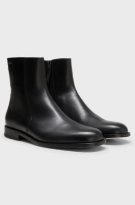 Leather boots, Black