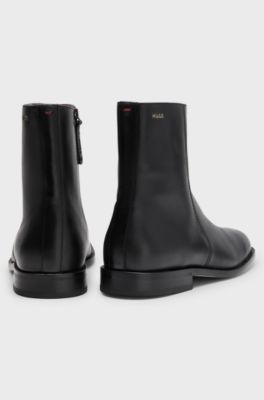 Leather boots, Black
