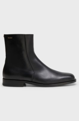 Leather boots, Black