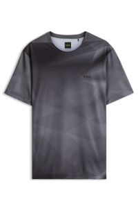 Active T-shirt with all-over graphic print, Dark Grey