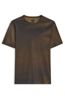 Active T-shirt with all-over graphic print, Brown