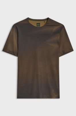 Active T-shirt with all-over graphic print, Brown