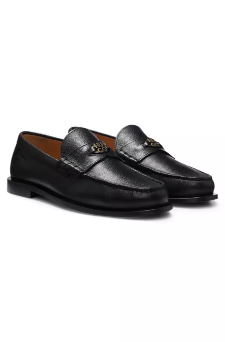 Loafer aus genarbtem Leder