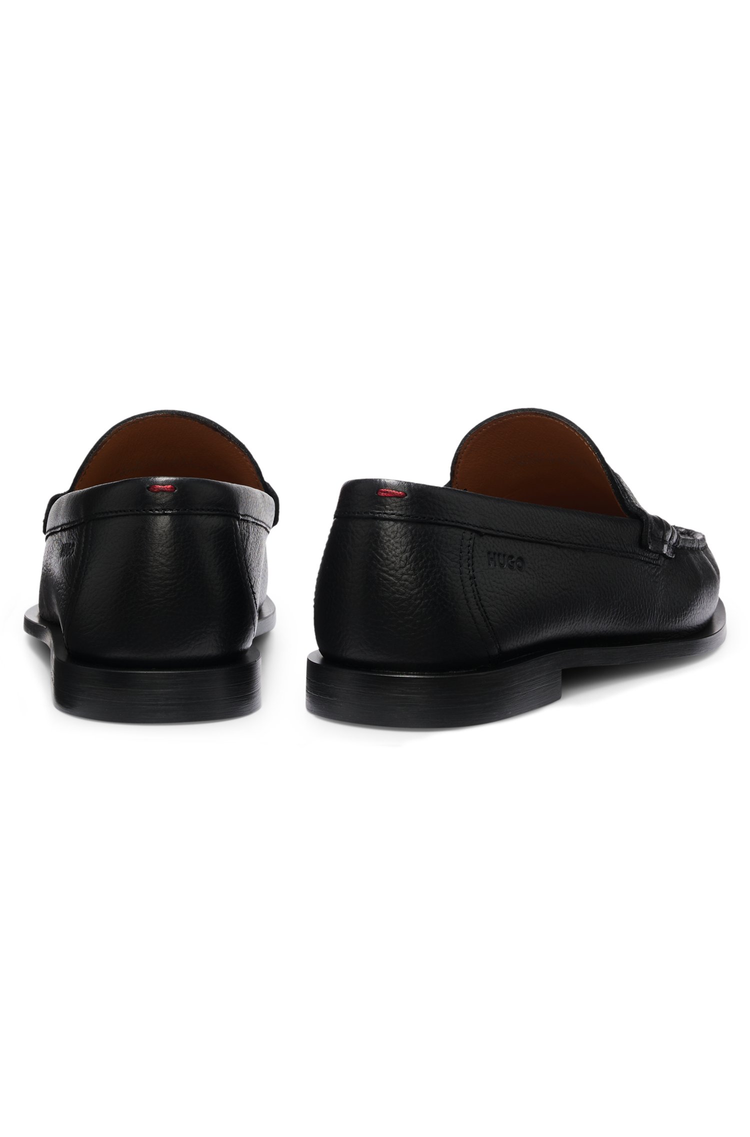 Hugo Grained-leather loafers herr – bild 3