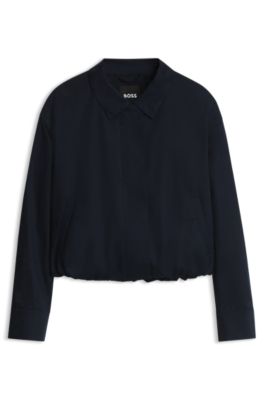 Regular-fit stretch-cotton jacket, Dark Blue