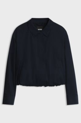 Regular-fit stretch-cotton jacket, Dark Blue