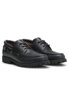 Leather slip-ons, Black