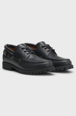 Leather slip-ons, Black