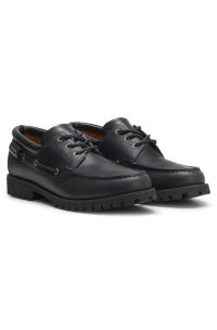 Leather slip-ons, Black