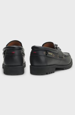 Leather slip-ons, Black