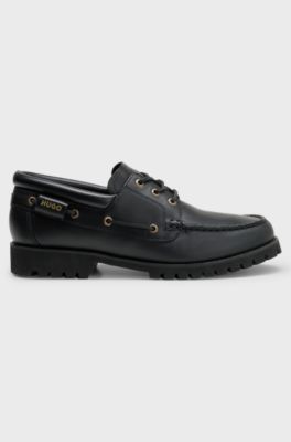 Leather slip-ons, Black