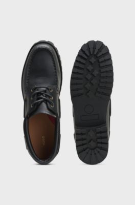 Leather slip-ons, Black