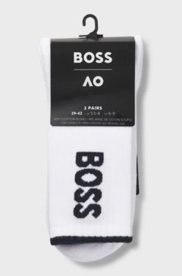 BOSS x AO 2-pack short socks, White