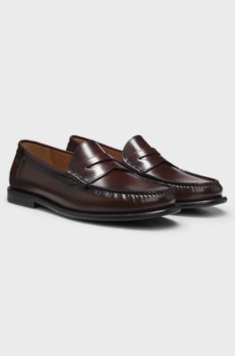 Leather penny loafers, Brown