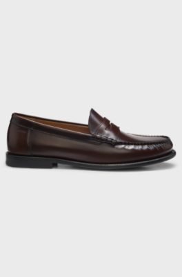 Leather penny loafers, Brown