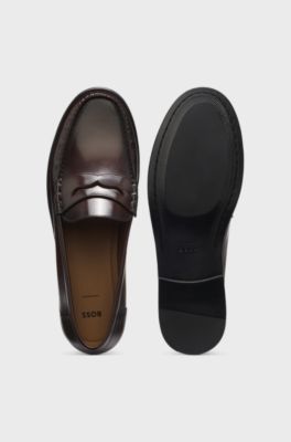 Leather penny loafers, Brown