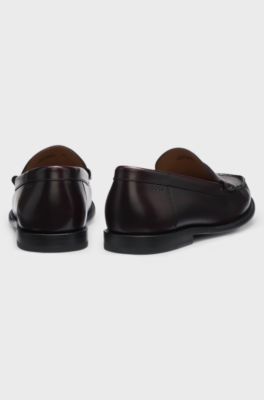 Leather penny loafers, Dark Red