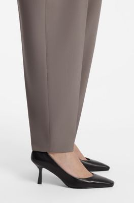 Leather pumps with angled toe, Black