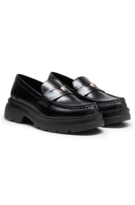 Leather loafers, Black