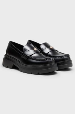 Leather loafers, Black