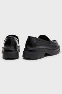 Leather loafers, Black