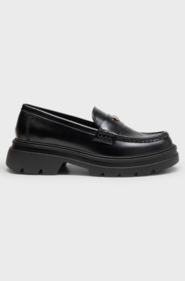 Leather loafers, Black