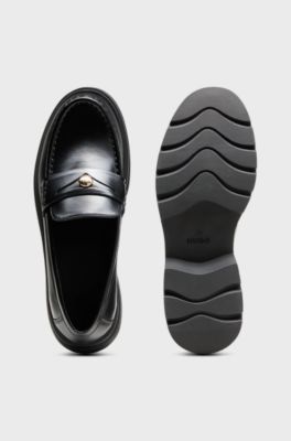 Leather loafers, Black