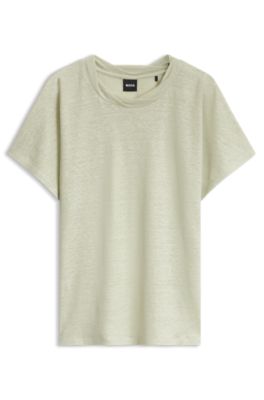 Relaxed-fit linen T-shirt, Light Beige